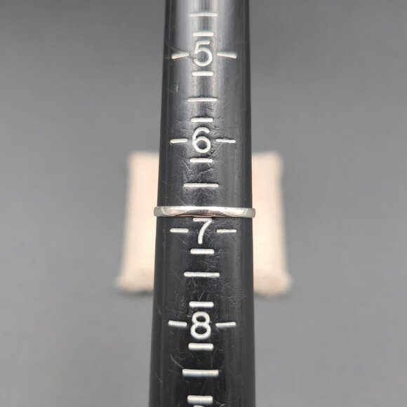 Size 6.75 Sterling Silver Genuine White Pearl Band Ring A6457 - Picture 5 of 7